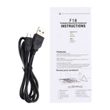 F18 Ultra-Slim Bluetooth Wireless Keyboard - Rechargeable Foldable 58 Keys with Holder