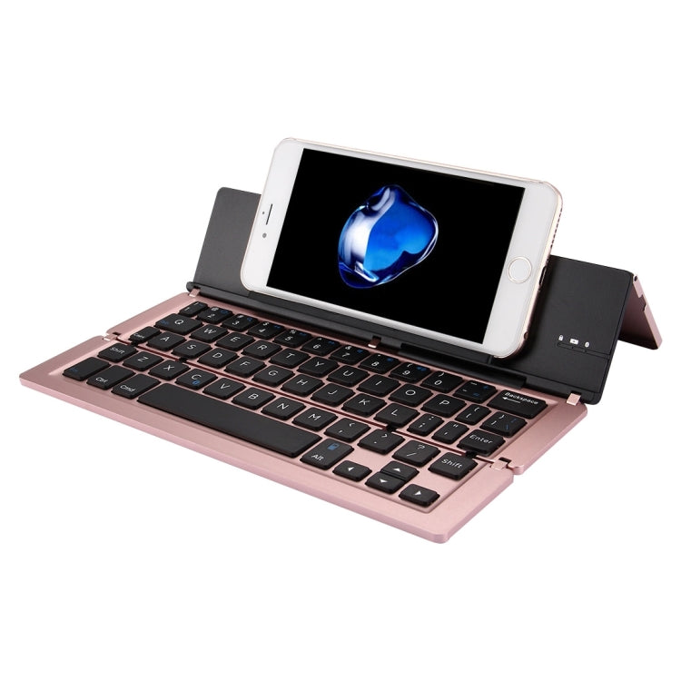 F18 Ultra-Slim Bluetooth Wireless Keyboard - Rechargeable Foldable 58 Keys with Holder