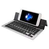 F18 Ultra-Slim Bluetooth Wireless Keyboard - Rechargeable Foldable 58 Keys with Holder