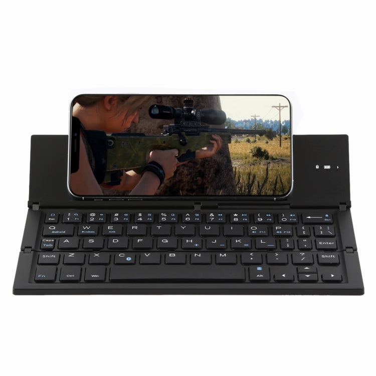 Teclado Bluetooth ultrafino GK608: plegable, con soporte integrado, compatible con Android, iOS y Windows.