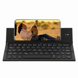 Teclado Bluetooth ultrafino GK608: plegable, con soporte integrado, compatible con Android, iOS y Windows.