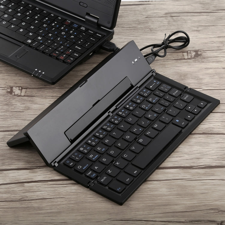 Teclado Bluetooth ultrafino GK608: plegable, con soporte integrado, compatible con Android, iOS y Windows.