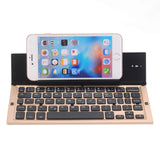 Teclado Bluetooth ultrafino GK608: plegable, con soporte integrado, compatible con Android, iOS y Windows.