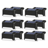 12 PCS Solar Powered LED Outdoor Stairway Light IP65 Waterproof Garden Lamp, Warm White Light, 12 PCS Black, 12 PCS Brown