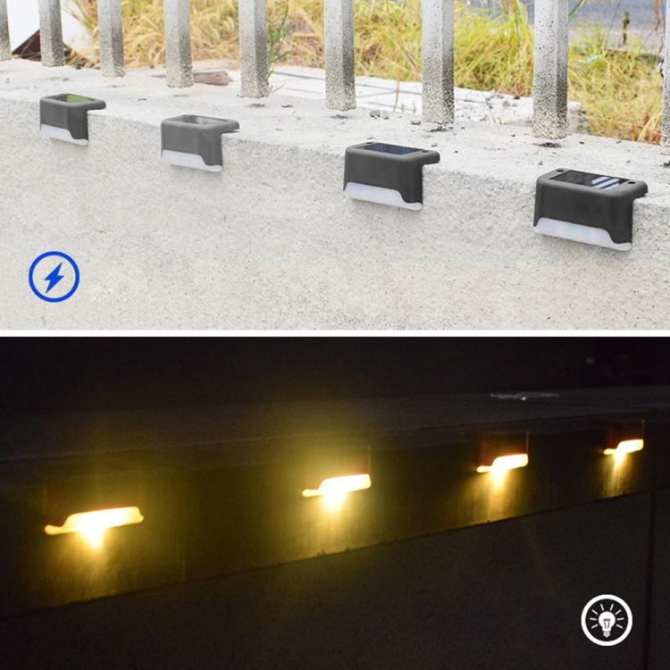 12 PCS Solar Powered LED Outdoor Stairway Light IP65 Waterproof Garden Lamp, Warm White Light, 12 PCS Black, 12 PCS Brown