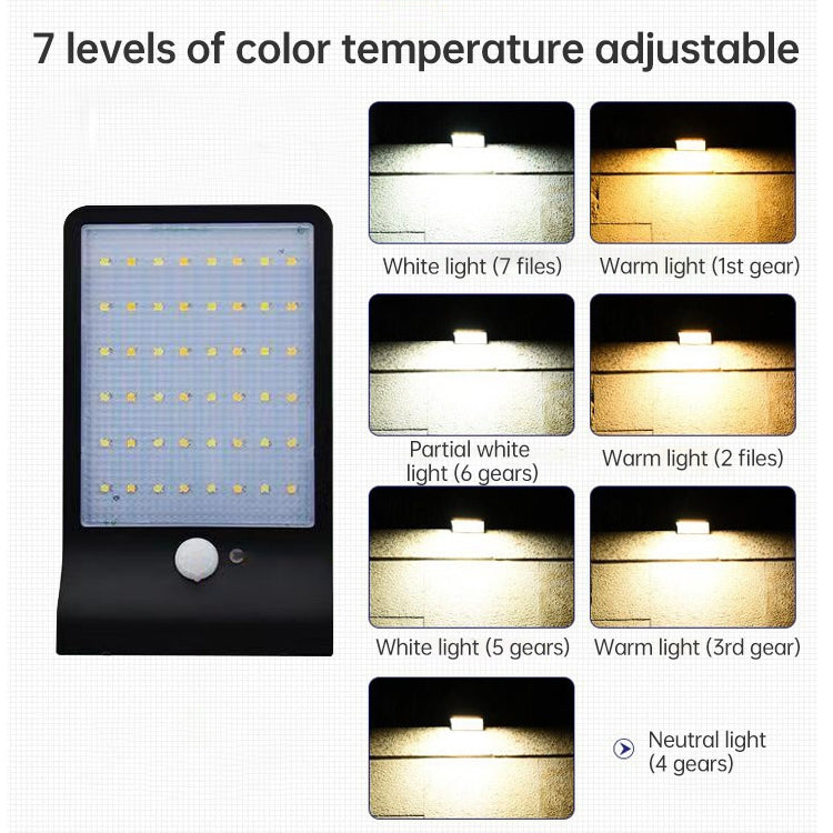3.8W 48 Two-color LEDs Outdoor Waterproof Solar Wall Light Sensor Garden Light Street Light without Pole - LYDARZ