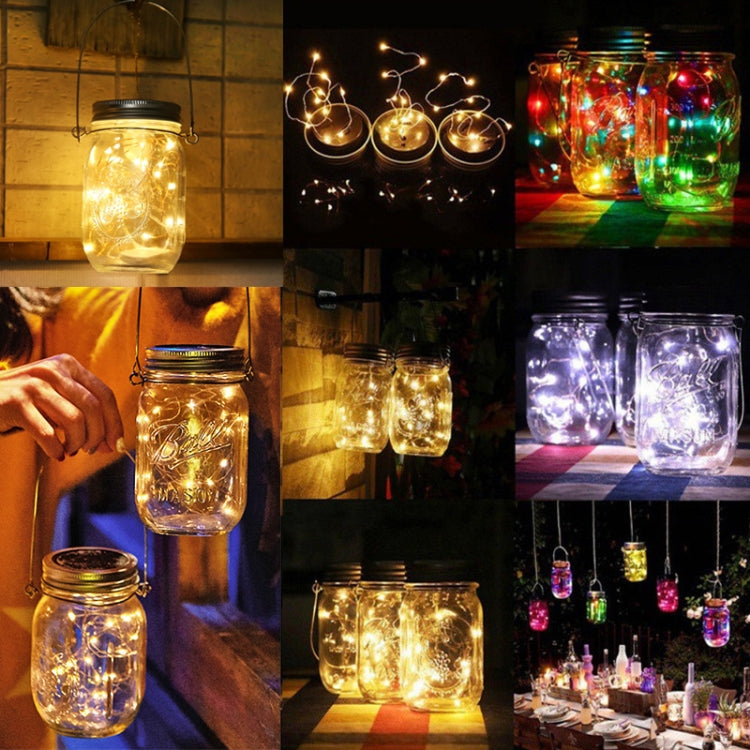 10 LEDs Solar Energy Mason Bottle Cap Pendent Lamp Outdoor Decoration Garden Light - LYDARZ