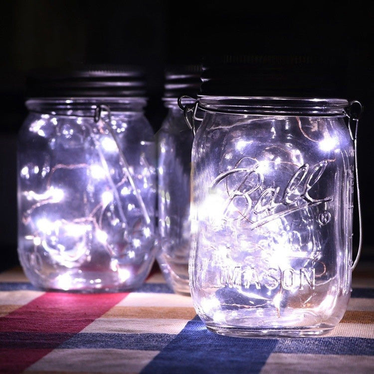 10 LEDs Solar Energy Mason Bottle Cap Pendent Lamp Outdoor Decoration Garden Light - LYDARZ