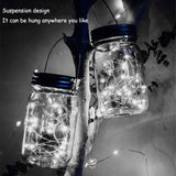 10 LEDs Solar Energy Mason Bottle Cap Pendent Lamp Outdoor Decoration Garden Light - LYDARZ