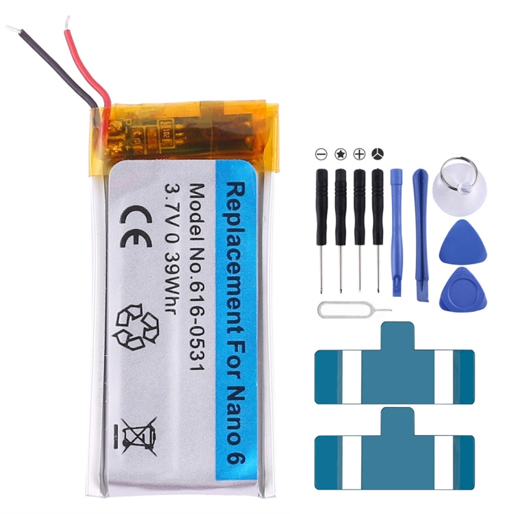 Batería recargable de polímero de litio de 3,7 V y 0,39 Wh para iPod nano 6.