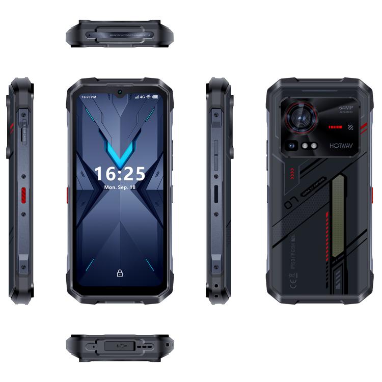 HOTWAV Hyper 7 Rugged 5G Smartphone - 8GB RAM, 256GB Storage, 10800mAh Battery, 6.6" Display, Android 14, MediaTek Dimensity 7050, OTG, NFC