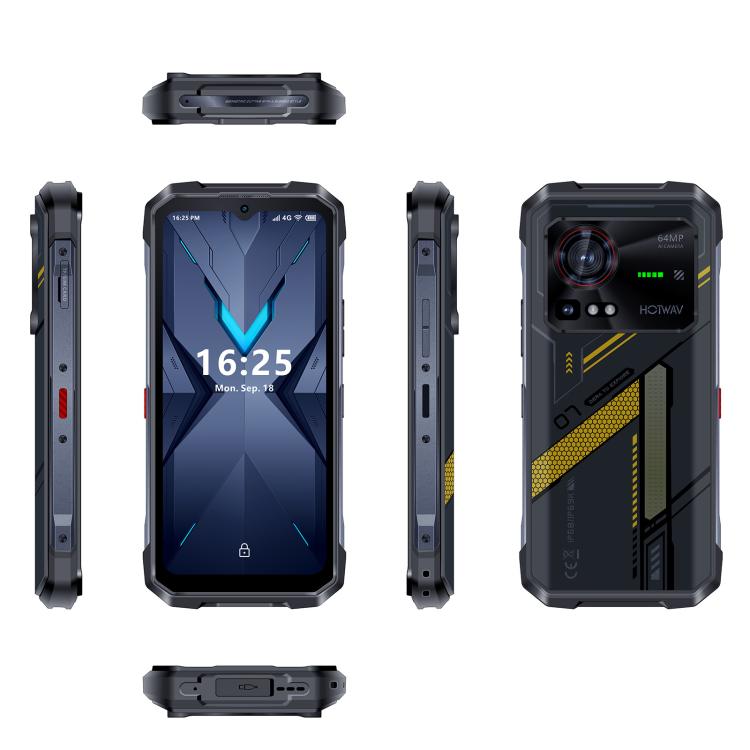 HOTWAV Hyper 7 Rugged 5G Smartphone with 8GB RAM, 256GB Storage, 10800mAh Battery, and 6.6" Display