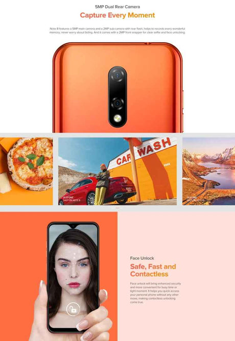 Ulefone Note 8 3G, Dual Rear Cameras, Face ID Identification, 5.5 inch, Android 10.0 GO MKT6580 Quad-core,  Dual SIM