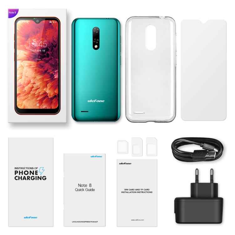 Ulefone Note 8 3G, Dual Rear Cameras, Face ID Identification, 5.5 inch, Android 10.0 GO MKT6580 Quad-core,  Dual SIM