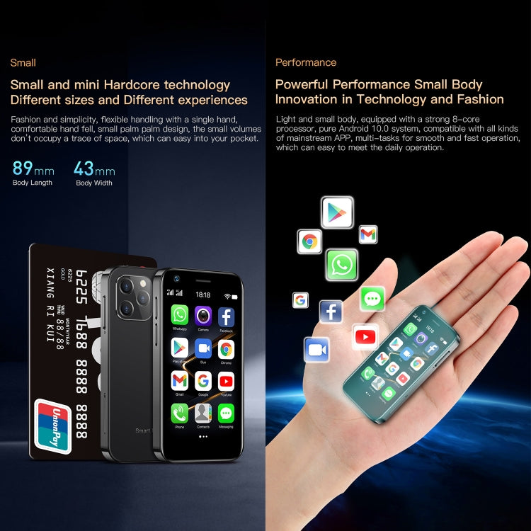 XS12 Pro 3.0 inch Android 10.0 MTK6750 Octa Core, Bluetooth, WiFi, OTG, Network: 4G, Dual SIM, Support Google Play, 2GB+16GB