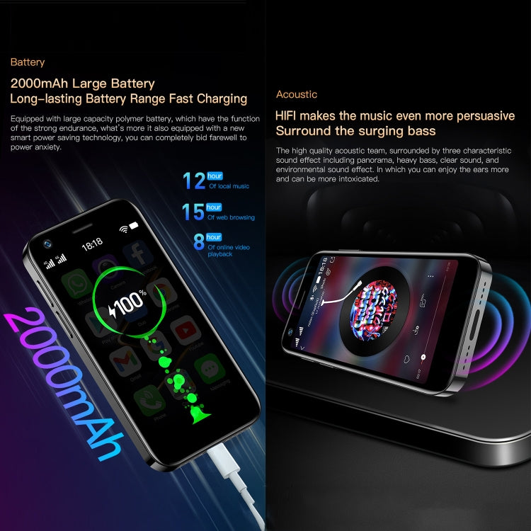 XS12 Pro 3.0 inch Android 10.0 MTK6750 Octa Core, Bluetooth, WiFi, OTG, Network: 4G, Dual SIM, Support Google Play, 2GB+16GB