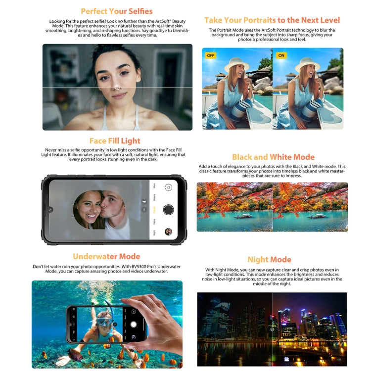 Blackview BV5300 Pro Rugged Phone, Face Unlock, 6580 mAh Battery, 6.1 inch Android 12 MTK 6765 Helio P35