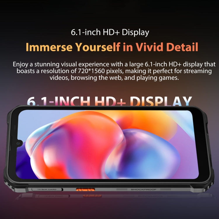 Blackview BV5300 Pro Rugged Phone, Face Unlock, 6580 mAh Battery, 6.1 inch Android 12 MTK 6765 Helio P35