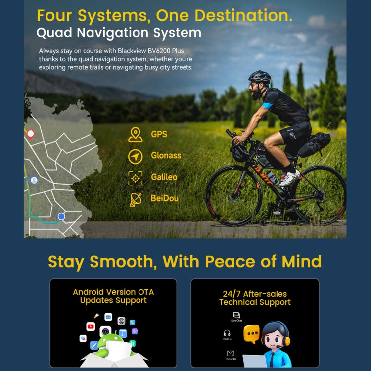 Blackview BV6200 Plus, 8GB+256GB, IP68/IP69K/MIL-STD-810H, 11000mAh, 6.56 inch Android 14 Unisoc UMS9230 T606