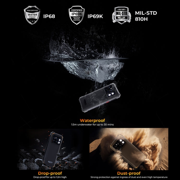 HOTWAV CYBER 13 Rugged Smartphone with IP68/IP69K, 8GB RAM, 128GB Storage, 10800mAh Battery, 6.6 Inch Android 14.0 Unisoc T606 Octa Core, 4G, NFC, OTG