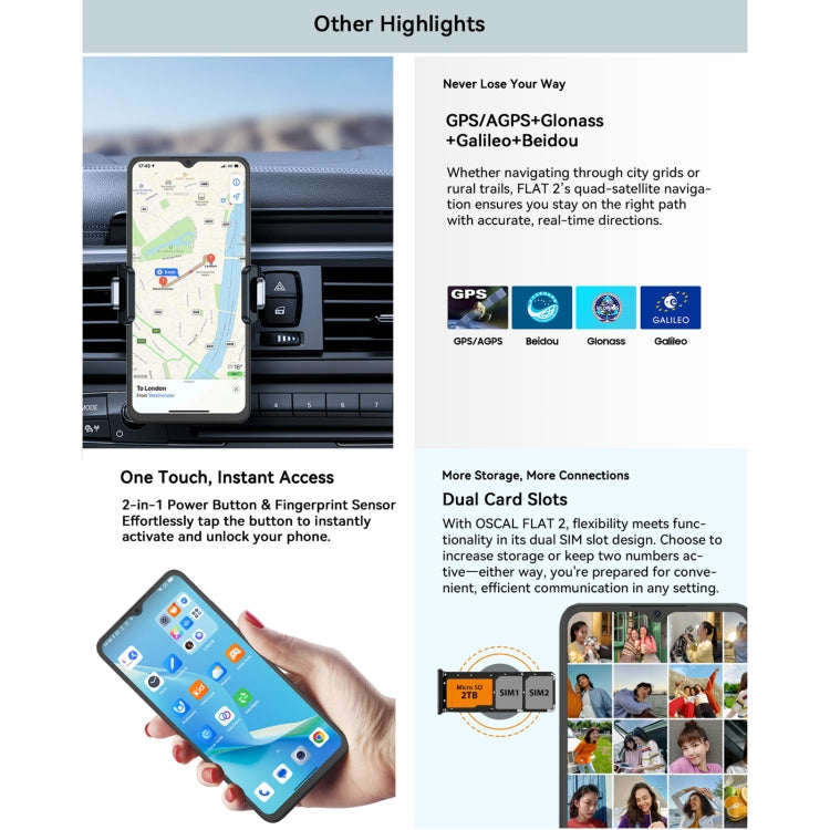 Blackview Oscal FLAT 2,  6.6 inch, 6GB+256GB, 5000 mAh, Android 14 Unisoc T606 Octa Core