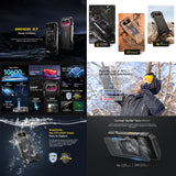 Teléfono robusto Ulefone Armor 27 4G, 12 GB + 256 GB, visión nocturna, 10600 mAh, pantalla de 6,78 pulgadas, Android 14, MediaTek Helio G99