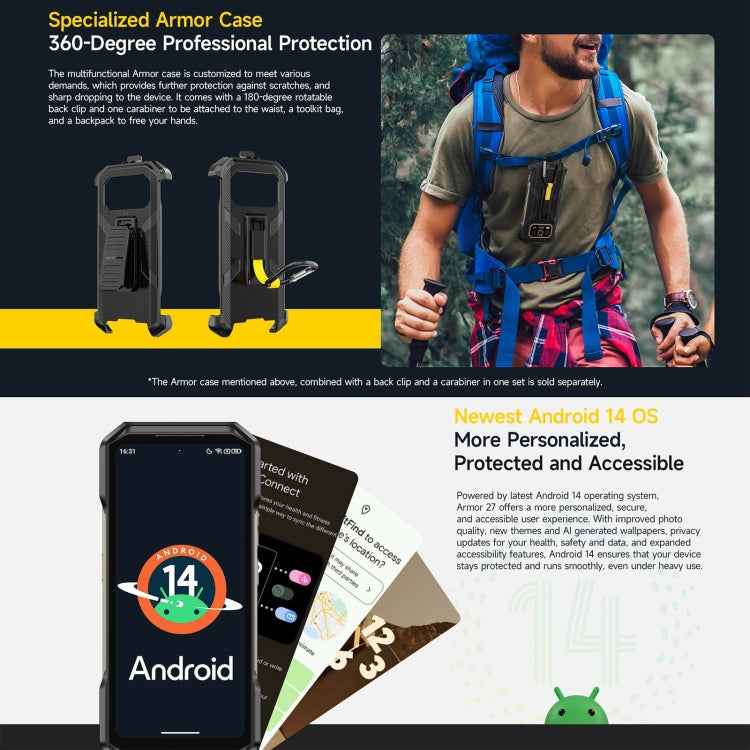 Ulefone Armor 27 4G Rugged Phone, 12GB+256GB, Night Vision, 10600mAh, 6.78 inch Android 14 MediaTek Helio G99