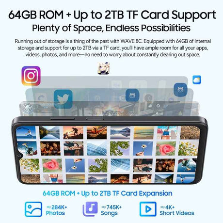 Blackview WAVE 8C, 2GB+64GB, 6.56 inch Android 14 GO Unisoc SC9863A