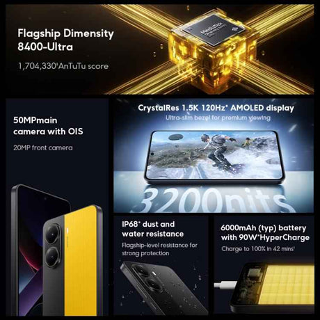 Xiaomi POCO X7 Pro 5G Global, 12GB+256GB, In-screen Fingerprint, 6.67 inch Xiaomi HyperOS 2 MediaTek Dimensity 8400-Ultra