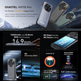 Oukitel WP35 Pro 5G Rugged Phone - 12GB+512GB, 6.6" MediaTek Dimensity 6300, NFC, OTG, 5G Connectivity