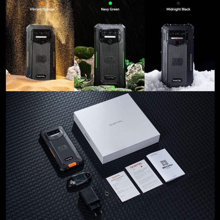 Teléfono robusto Oukitel WP23 Plus de 8 GB + 256 GB, 6,52 pulgadas, Android 14.0, Unisoc T606 de ocho núcleos, NFC, OTG, red 4G 