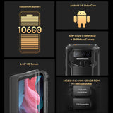 Teléfono robusto Oukitel WP23 Plus de 8 GB + 256 GB, 6,52 pulgadas, Android 14.0, Unisoc T606 de ocho núcleos, NFC, OTG, red 4G 