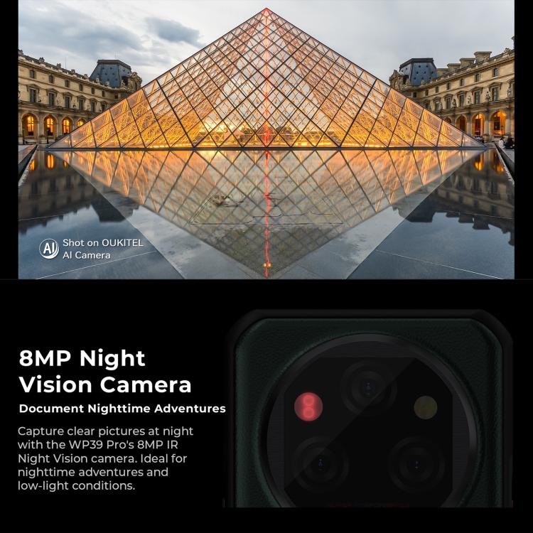 Oukitel WP39 Pro 5G Rugged Phone, 12GB+512GB, Night Vision, Fingerprint Identification, 6.6 inch Android 14 MediaTek Dimensity 6300