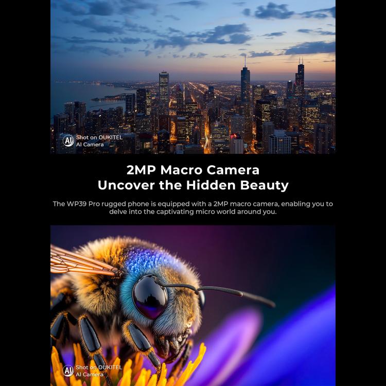 Oukitel WP39 Pro 5G Rugged Phone, 12GB+512GB, Night Vision, Fingerprint Identification, 6.6 inch Android 14 MediaTek Dimensity 6300