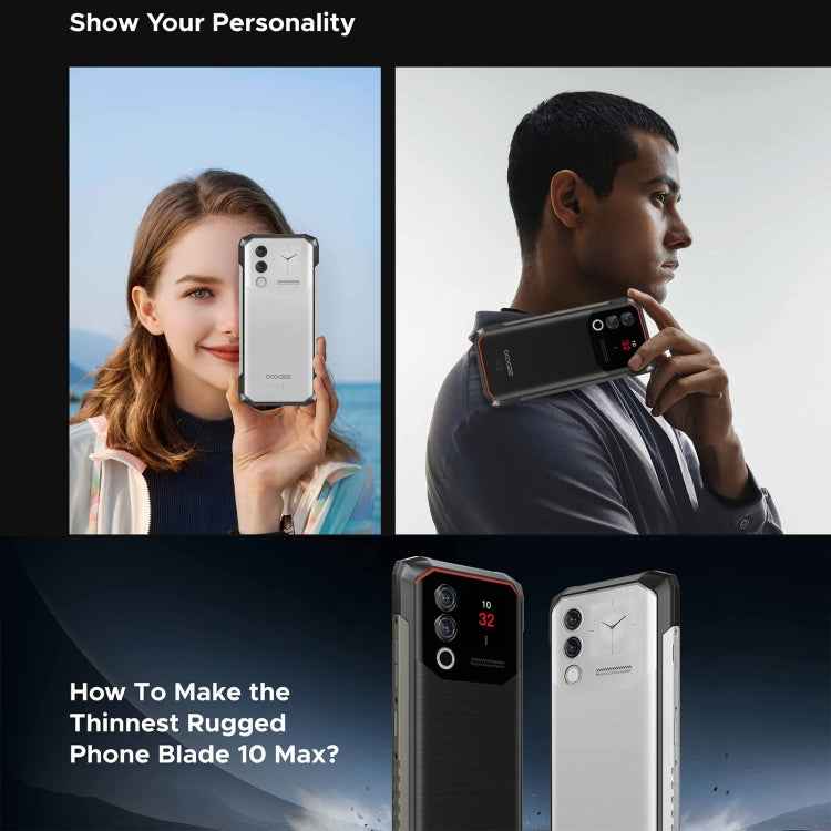 DOOGEE Blade 10 Max, 20GB+256GB, 6.56 inch + 1.54 inch 10300mAh, Android 14 Spreadtrum T606