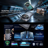 Teléfono robusto Oukitel WP200 Pro 5G: 24 GB de RAM, 1 TB de almacenamiento, pantalla de 6,7", Android 15.0, MTK Dimensity 8200, NFC, OTG 