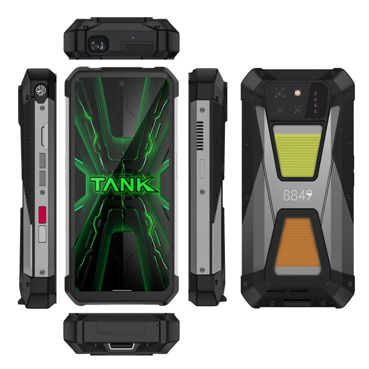Teléfono robusto Unihertz Tank 3S con proyector de visión nocturna, 12 GB + 256 GB, pantalla de 6,79 pulgadas, Android 14, red 5G, procesador Dimensity 8200 de ocho núcleos