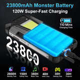 Teléfono robusto Unihertz Tank 2 Pro con proyector de visión nocturna, 12 GB + 256 GB, pantalla de 6,79 pulgadas, Android 14 MTK6789 Octa Core, red 4G