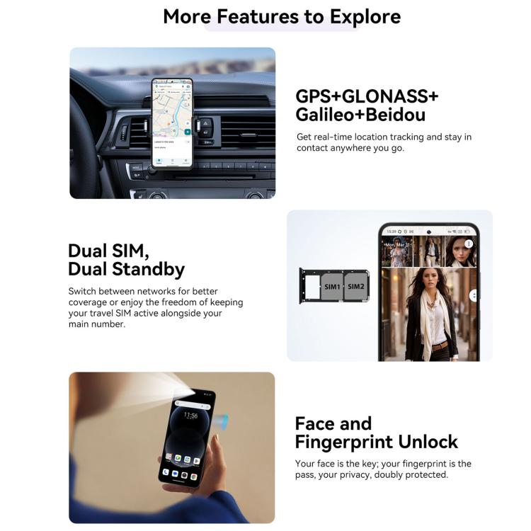 Blackview COLOR 6 Smartphone - 8GB RAM, 256GB Storage, Fingerprint & Face ID, 6.67" Android 15, MediaTek Helio G81, 4G Network