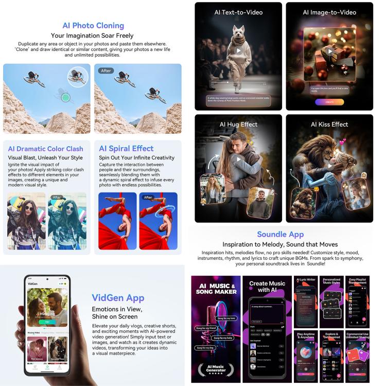 Blackview COLOR 6 Smartphone - 8GB RAM, 256GB Storage, Fingerprint & Face ID, 6.67" Android 15, MediaTek Helio G81, 4G Network