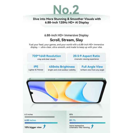 Blackview SHARK 6 5G, 4GB+128GB, 6.88 inch, 120Hz Display, Android 15 Unisoc UMS9620 T8100