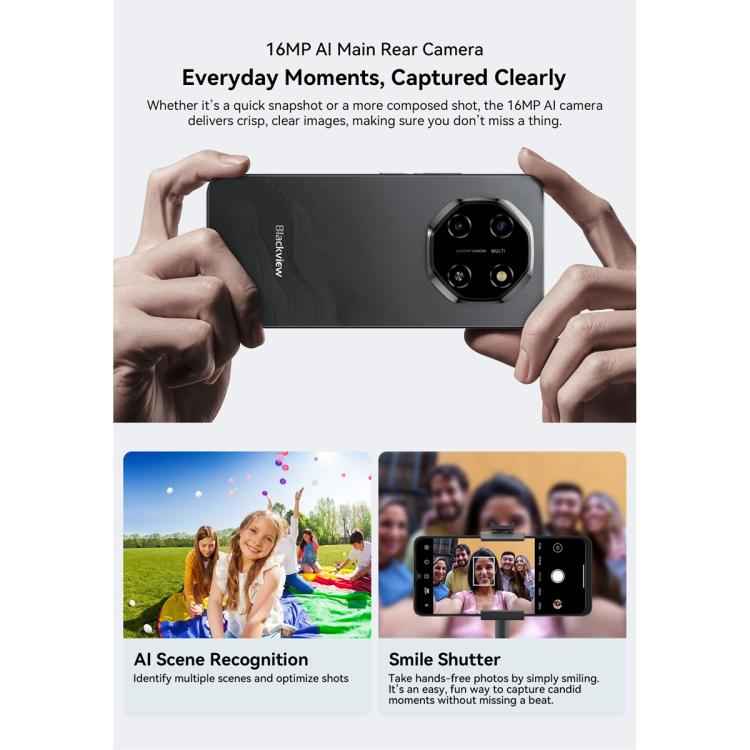 Blackview SHARK 6 5G, 4GB+128GB, 6.88 inch, 120Hz Display, Android 15 Unisoc UMS9620 T8100