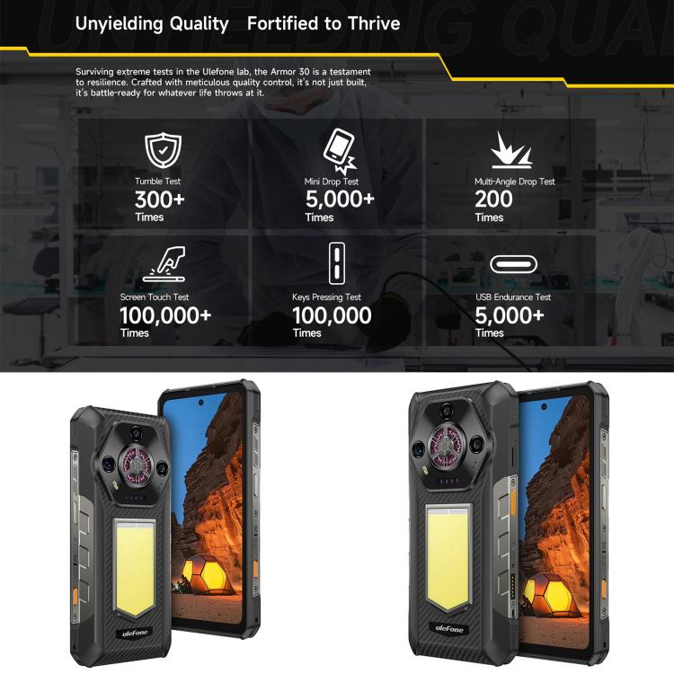 Teléfono robusto Ulefone Armor 30: 12 GB + 512 GB, visión nocturna, IP68/IP69K, pantalla de 6,95 pulgadas, Android 15, MediaTek Helio G100, 4G, NFC, OTG