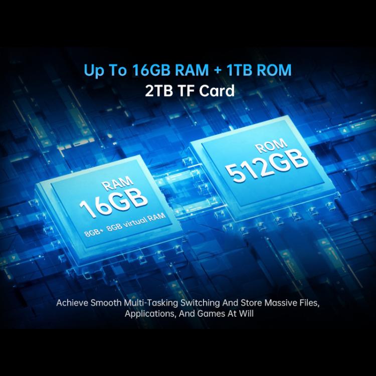 Teléfono robusto Unihertz Tank 4 Pro con proyector, 16 GB + 512 GB, visión nocturna, pantalla de 6,73 pulgadas, Android 13, 5G, NFC 