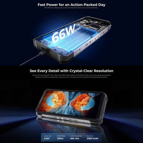Oukitel WP100 Laser Rangefinder Rugged Phone, 12GB+512GB, 200MP Camera, 6.8 inch Android 14 MediaTek Dimensity 7300