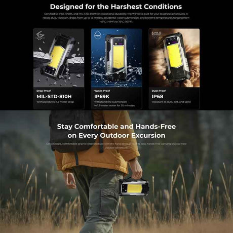 Oukitel WP100 Laser Rangefinder Rugged Phone, 12GB+512GB, 200MP Camera, 6.8 inch Android 14 MediaTek Dimensity 7300