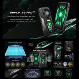Teléfono robusto Ulefone Armor 33 Pro con 16 GB + 512 GB, visión nocturna, 5G, pantalla dual, Android 14, MediaTek Dimensity 7300X