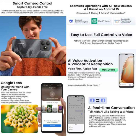 Blackview WAVE 9C, 4GB+128GB, 6.56 inch Android 15 Unisoc T603 SC9863A Octa Core