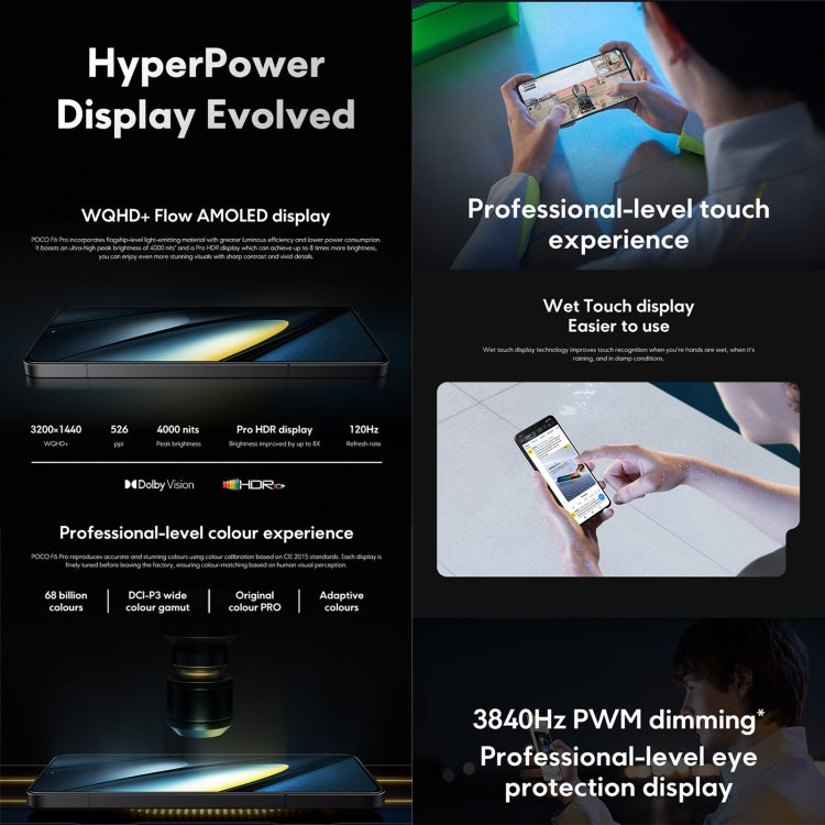 Xiaomi POCO F6 Pro (12 GB/512 GB, versión global) con Snapdragon 8 Gen 2, pantalla de 6,67 pulgadas, lector de huellas en pantalla, 5G y NFC