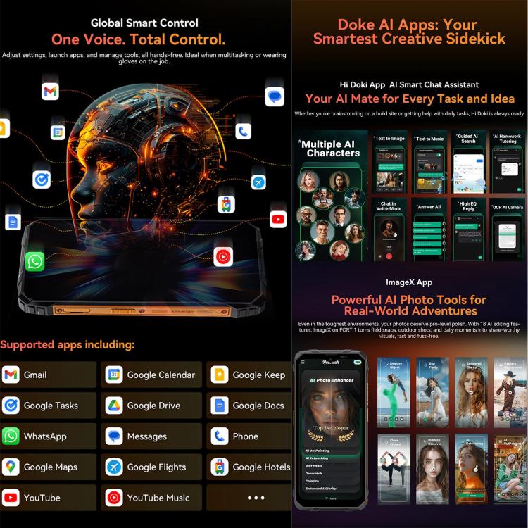 Blackview FORT 1, 4GB+128GB, 6.56 inch 10000mAh Android 15 Unisoc UMS9230E